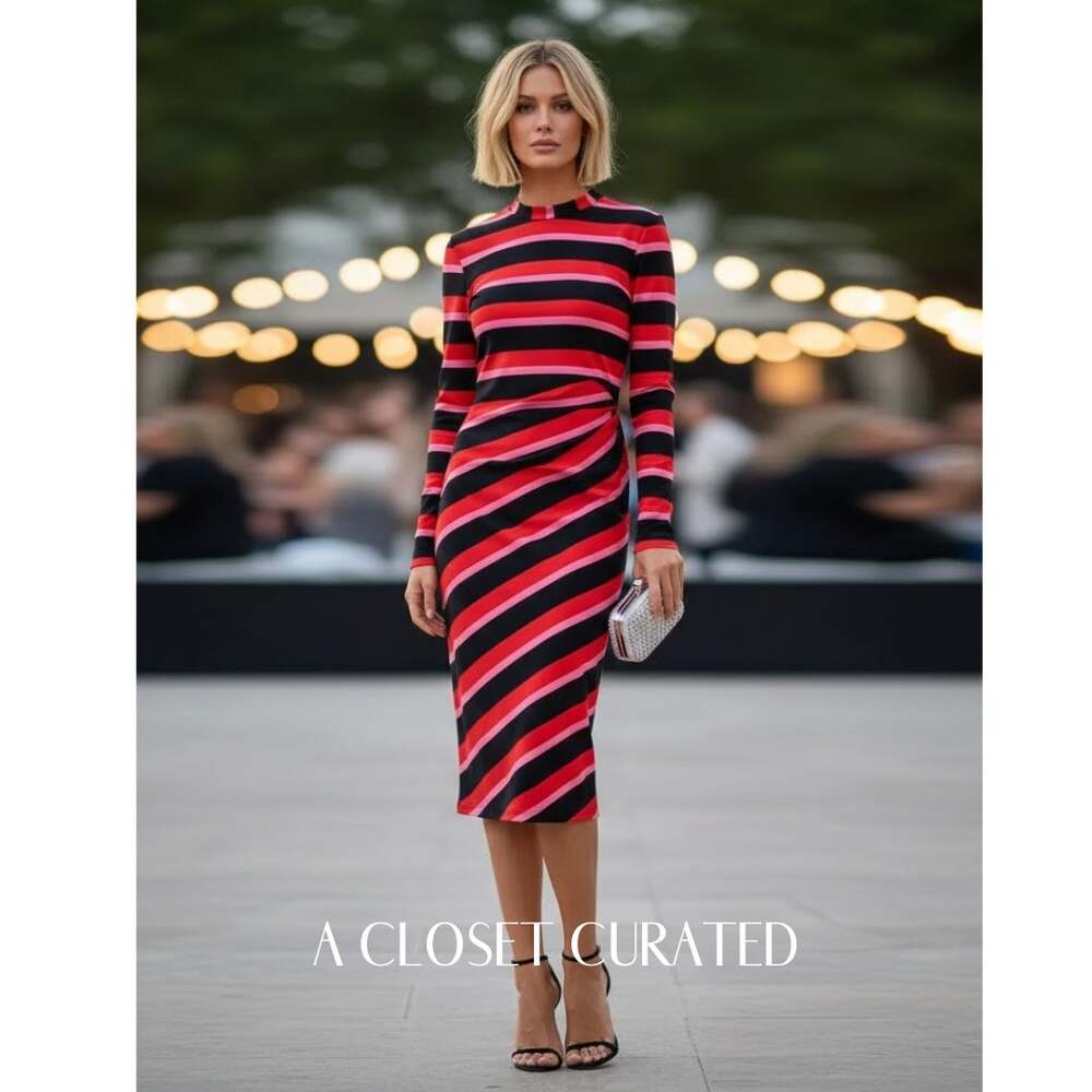 Jonathan Cohen Side Twist Midi Dress